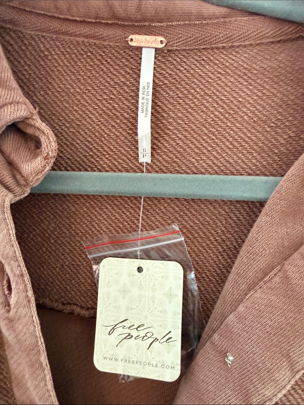 Free People Wilder Oversize Long Sleeve Cotton Polo - Brown - Picture 3 of 4